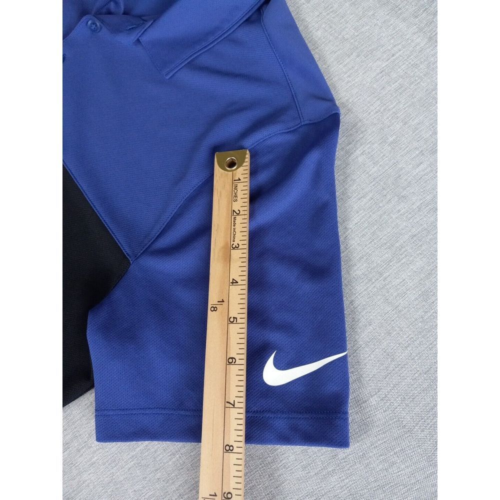 Nike Golf Men's Dri-FIT Medium Short Sleeve Standard Fit Herringbone Blue‎ Polo - Picture 8 of 12